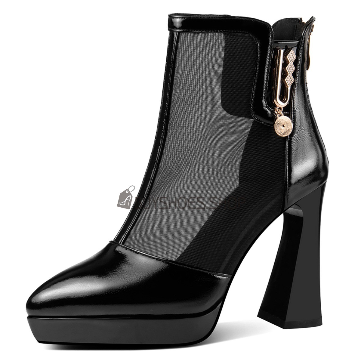boots for formal dress Black Leather & Suede Monk Strap Ankle Boots