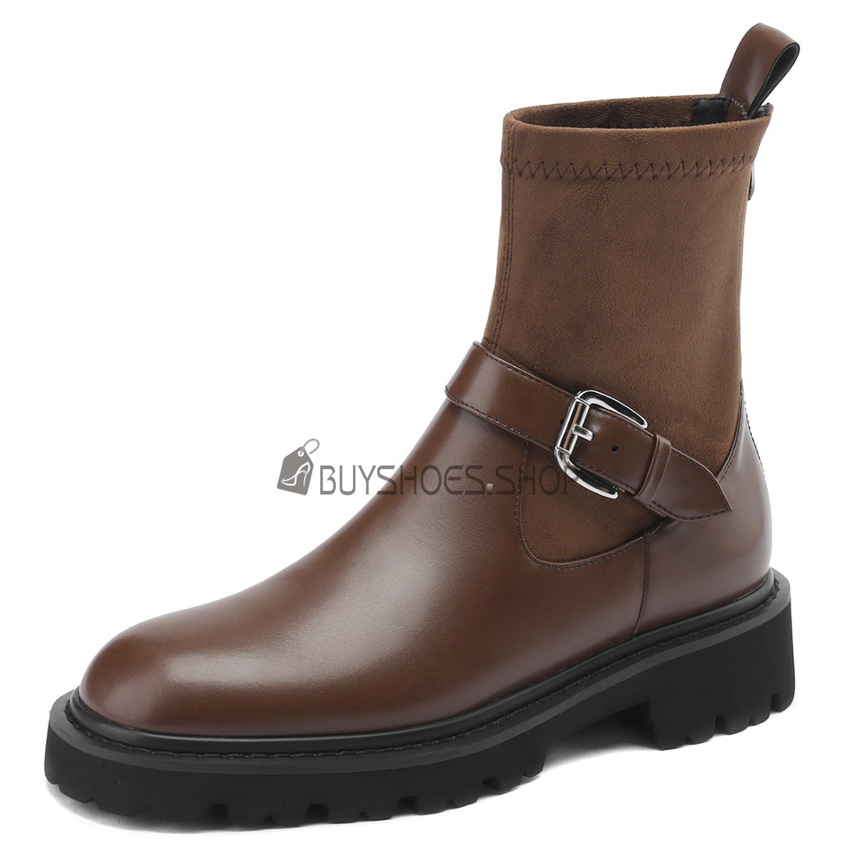 Fur lined leather ankle boots sales