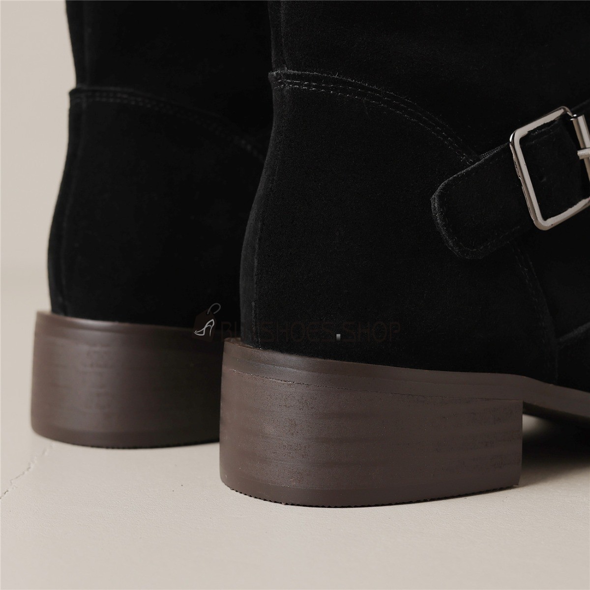 Klassiek Platte Comfortabele Gevoerde Vintage Cowboylaarsjes Winter Halfhoge Laarzen Dames Suede Vrijetijds Online Kopen 5923140955F BuyShoes.Shop