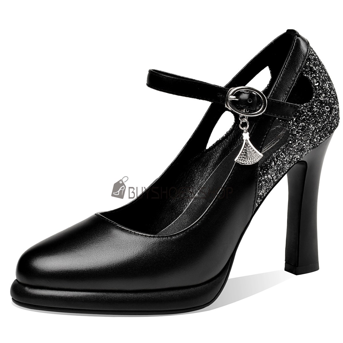 Classique Black Faux Leather 4 Inch High Heel Pump | Large Size Womens Shoes