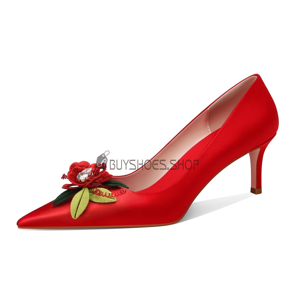 Gala Bruidsschoen Naaldhakken Dames Schoenen Pumps Rode Mooie Vintage Goedkope 7721102160F BuyShoes.Shop
