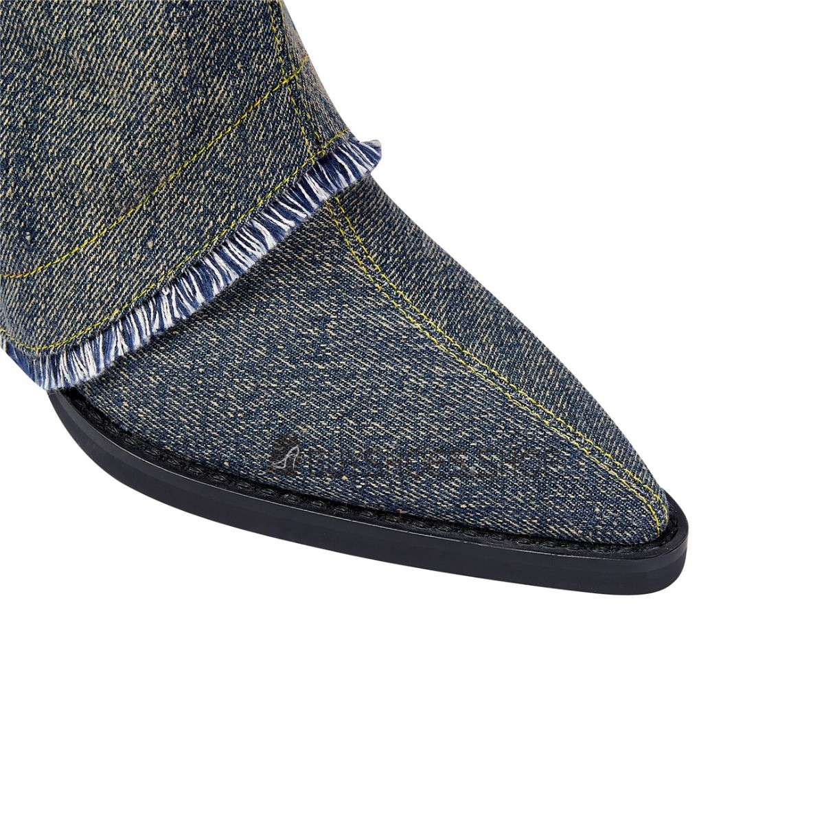 Talon Epais Boots Femme Confort Talons Carrés Bleu Marine Bottes