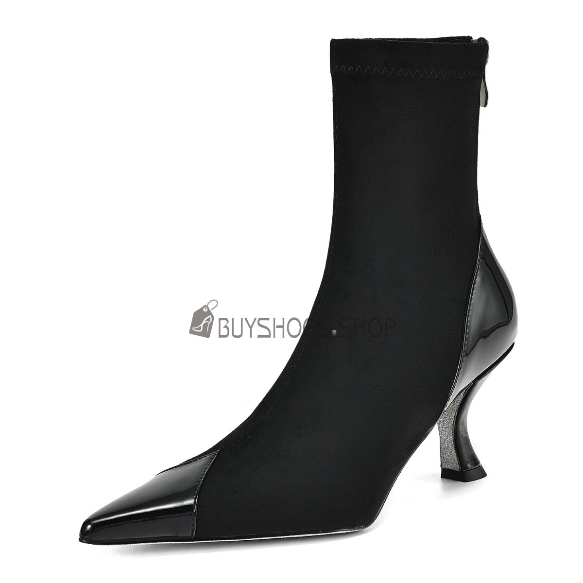 Dress Shoes Patent Leather Stretch With Glitter Sole Suede Chunky Heel Mid Heels Fur Lined Ankle Boots Sock Boots