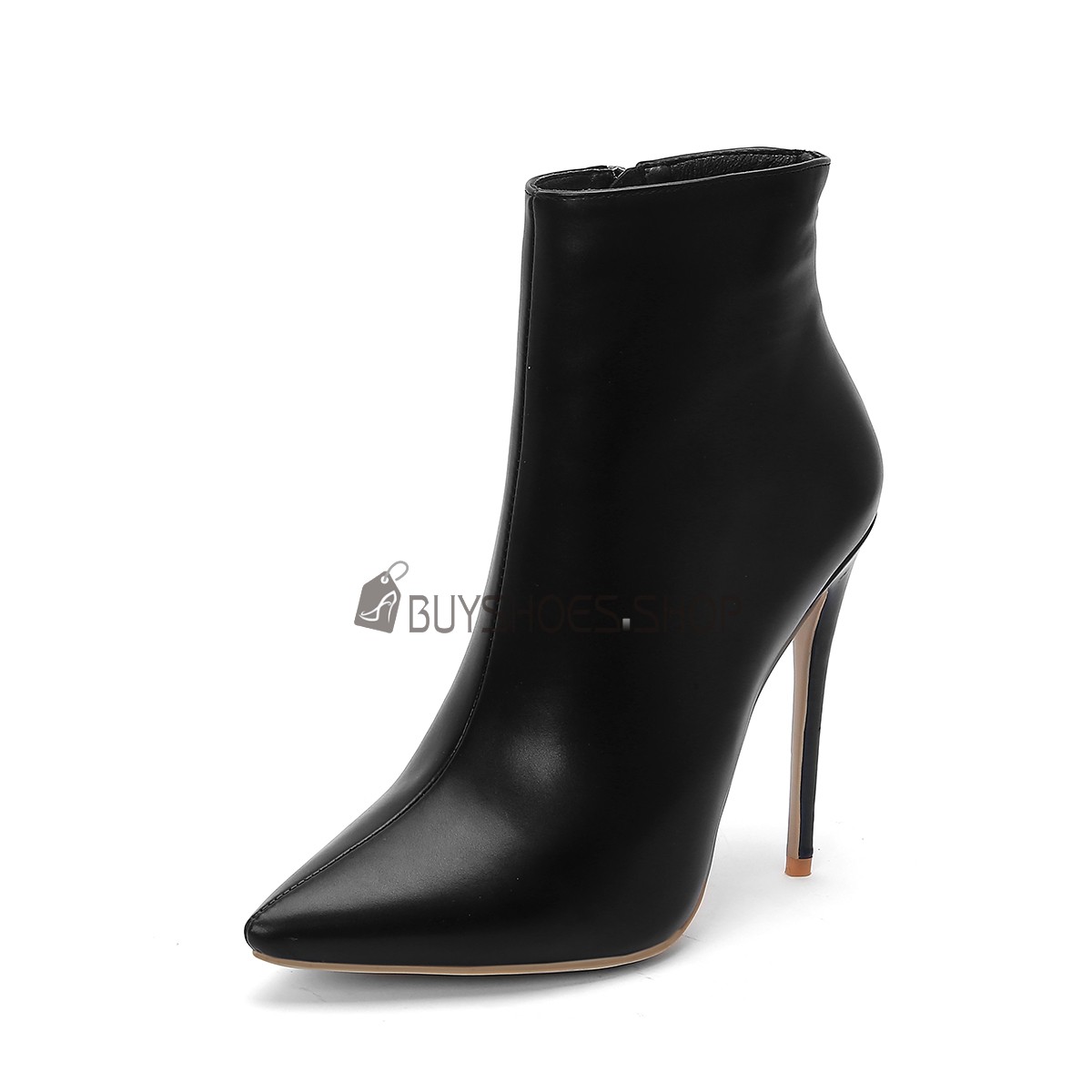 Buy Pointed Toe Vintage High Heels Fur Lined Stiletto Ankle Boots