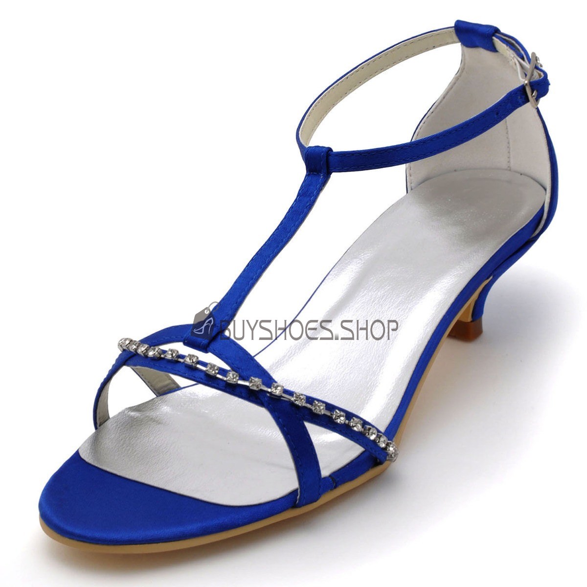 Blue Satin Sandals | BILERO.COM.GR