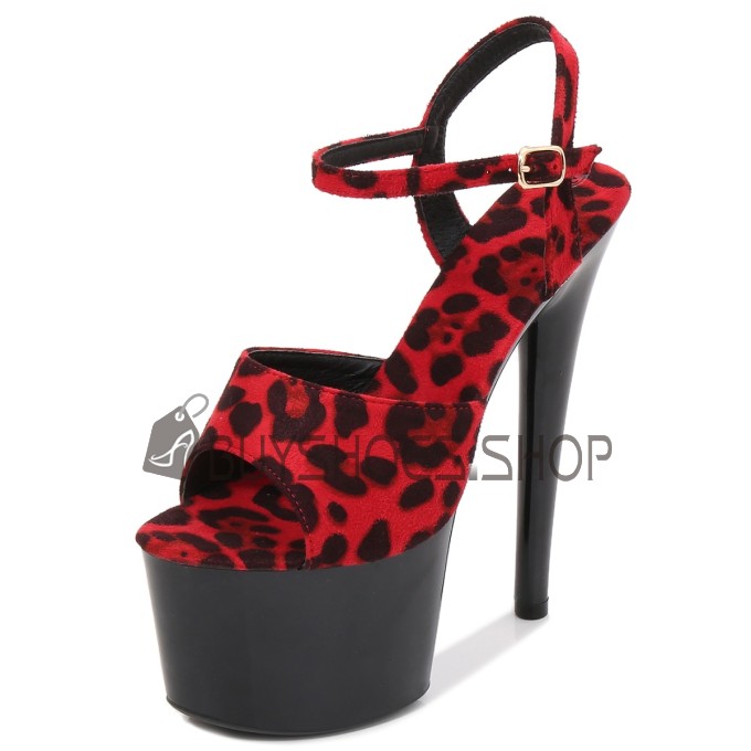 Sexy Klassiek Sandalette 2022 Naaldhak Imitatieleer Suède 18 cm Extreem Hoge Hak Rode Peeptoe Plateau