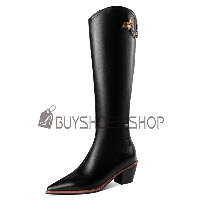 Ruiee Damen Stiefel Kniehoch - Mit Blockabsatz Für Herbst/Winter