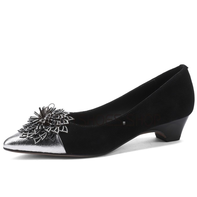 Met 4 cm Lage Hakken Damesschoenen Pumps Met Broche Comfort Vrijetijds Suede