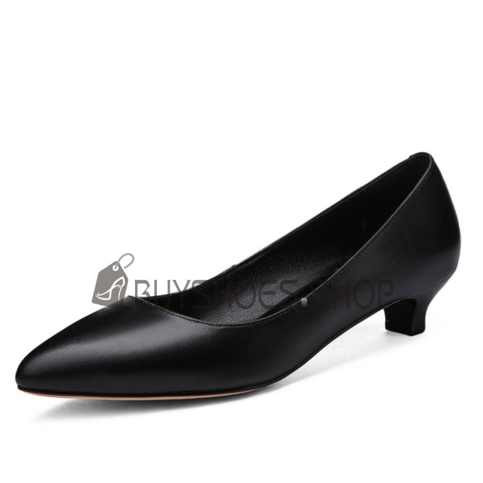 Classique Cuir Confortables Chaussures Ceremonie Petit Talon Escarpin Elegante Chaussures Pour Femme