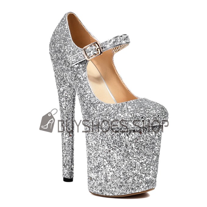 Extreem Highheel Naaldhak Plateau Sparkle Pumps Paaldans