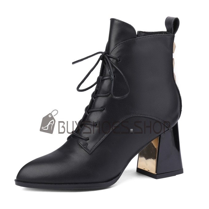2 inch black ankle store boots