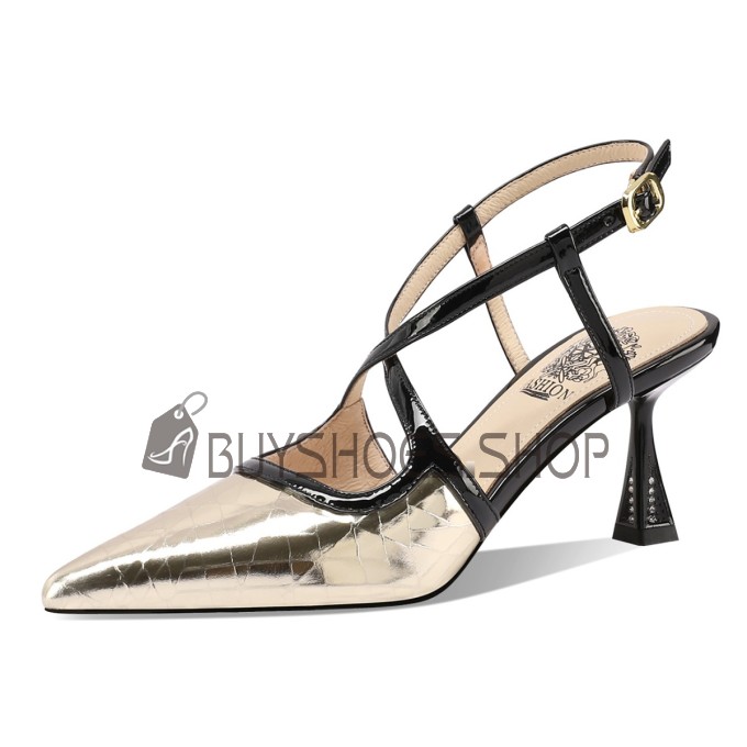 Mode Sandalen Abendschuhe Stiletto Elegante Mit 7 cm Mittlerer Absatz Slingpumps Riemchensandaletten Lack Festliche Schuhe Business Casual