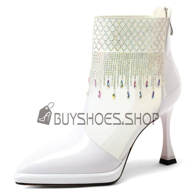 Booties For Women Evening Shoes High Heel Fashion Sparkly Sandal Boots Dress Shoes