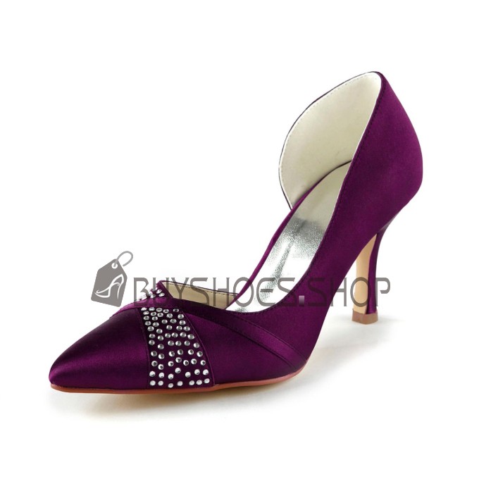 Festliche Schuhe 8 cm High Heel Elegante Aubergine Schuhe Hochzeitsschuhe Stilettos