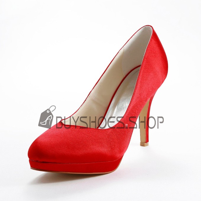Klassisch Pumps Rot Elegante Schuhe Pfennigabsatz High Heels