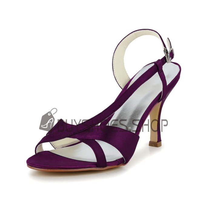 High Heels Stiletto Mit Riemchen Sandalen Damen Abendschuhe Aubergine Peeptoe Elegante